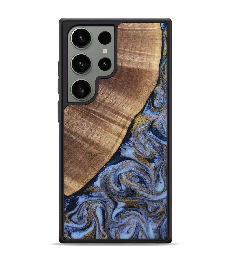 Galaxy S24 Ultra Wood Phone Case - Lee (Teal & Gold, 807866)