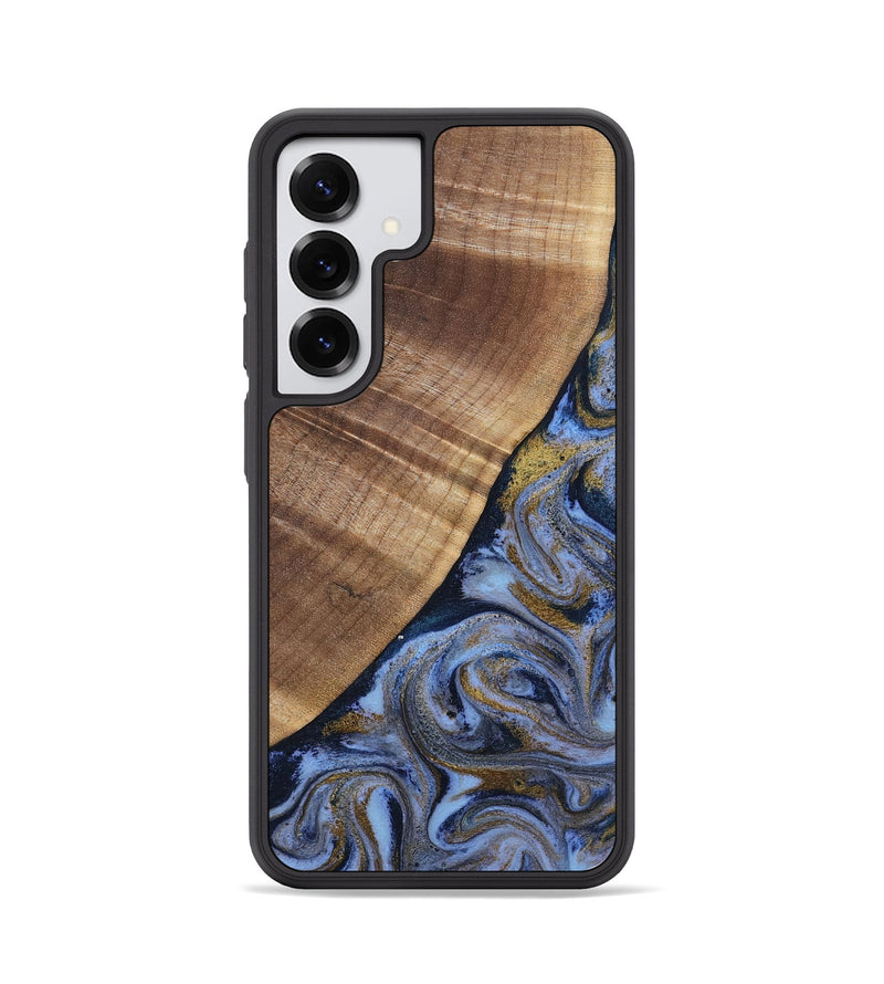 Galaxy S25 Wood Phone Case - Lee (Teal & Gold, 807866)