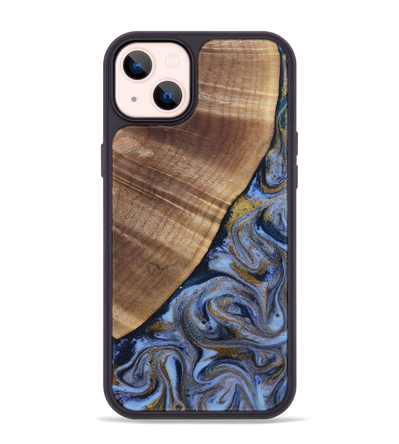 iPhone 14 Plus Wood Phone Case - Lee (Teal & Gold, 807866)
