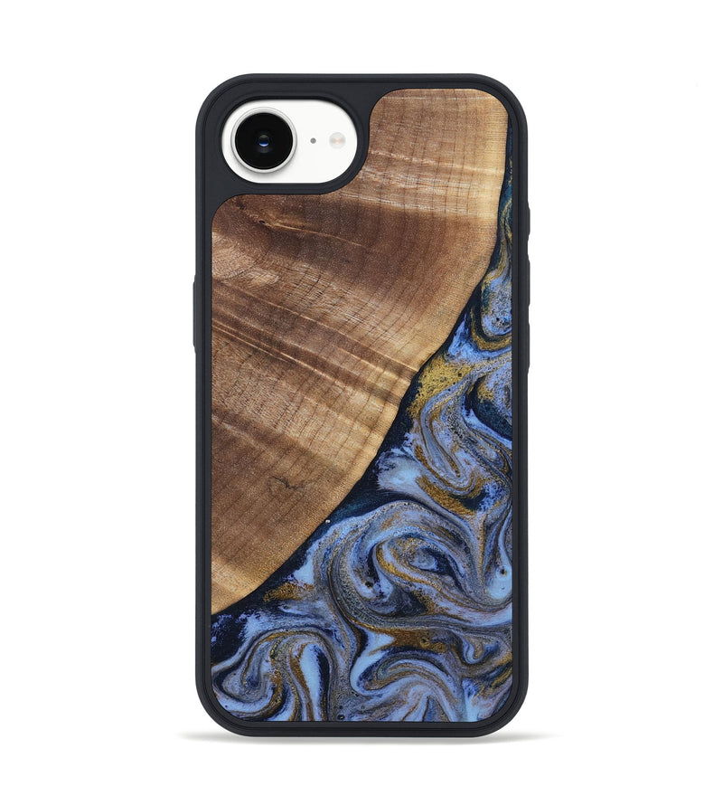 iPhone 16e Wood Phone Case - Lee (Teal & Gold, 807866)