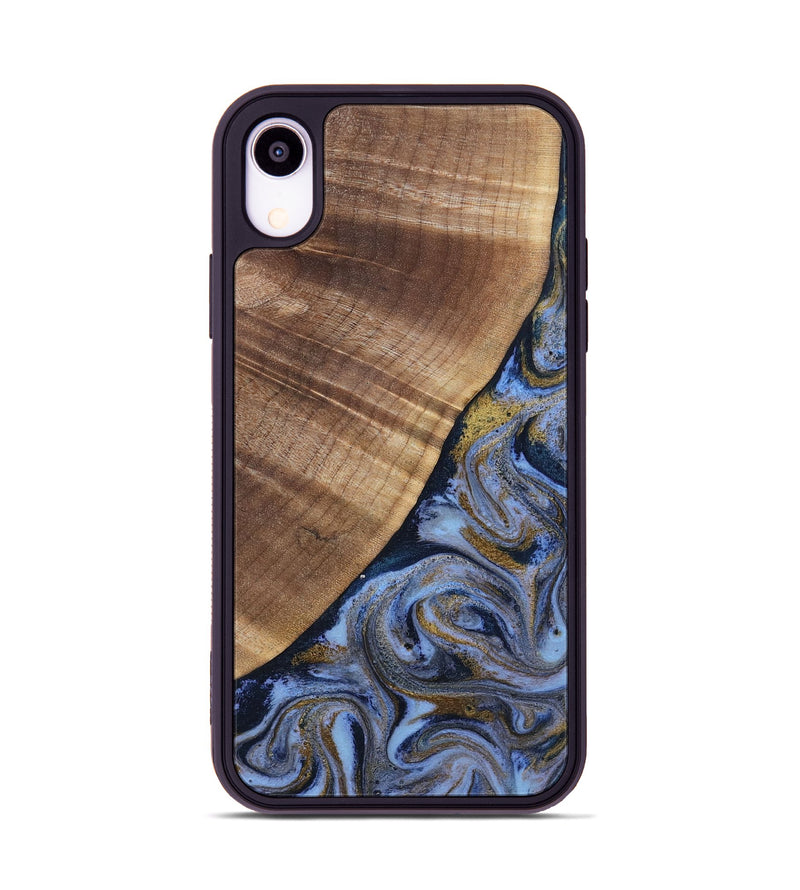iPhone Xr Wood Phone Case - Lee (Teal & Gold, 807866)