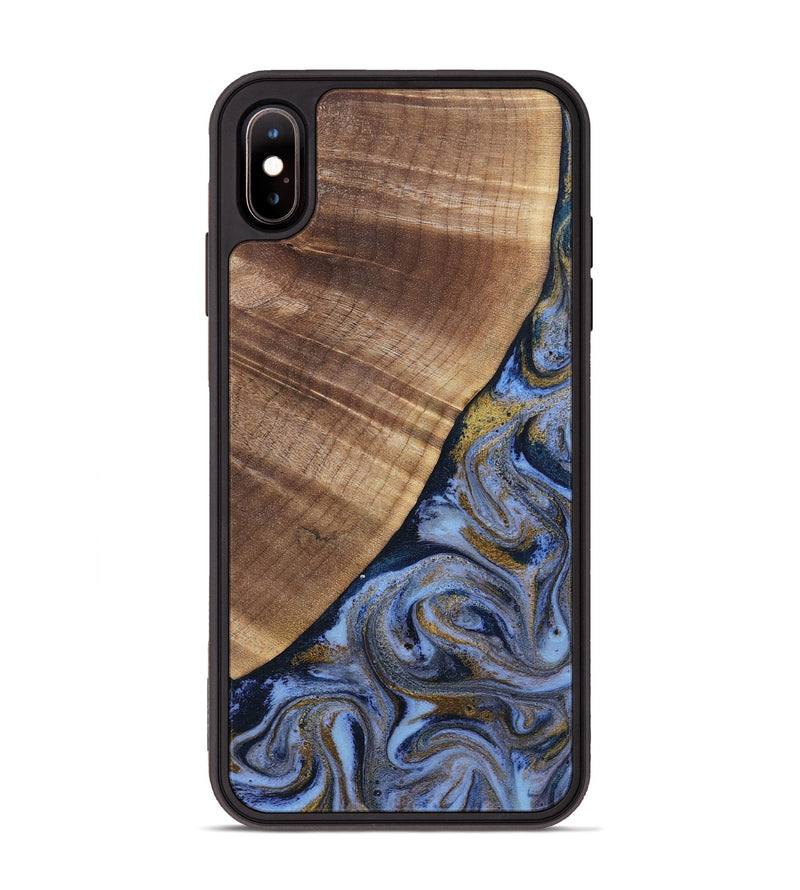 iPhone Xs Max Wood Phone Case - Lee (Teal & Gold, 807866)