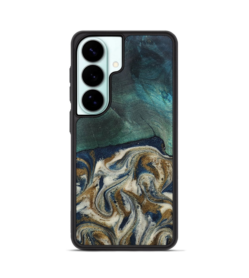 Galaxy S26 Wood Phone Case - Yandel (Teal & Gold, 807872)