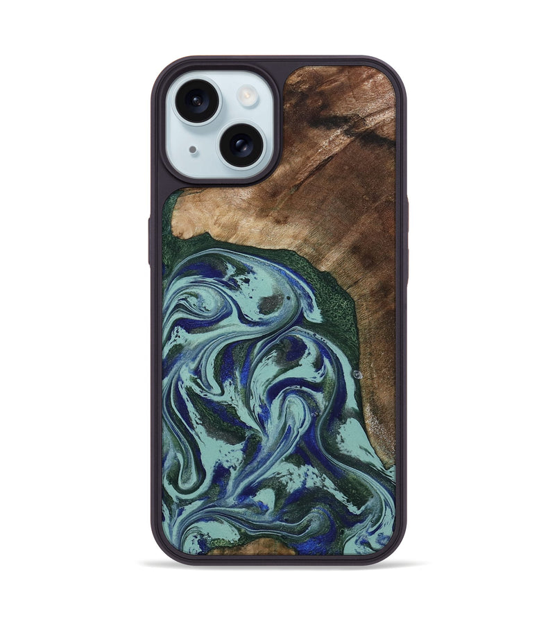 iPhone 15 Wood Phone Case - Tara (Green, 807895)