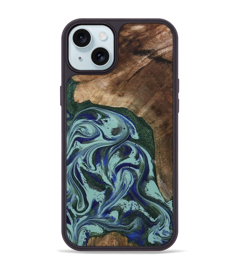 iPhone 15 Plus Wood Phone Case - Tara (Green, 807895)