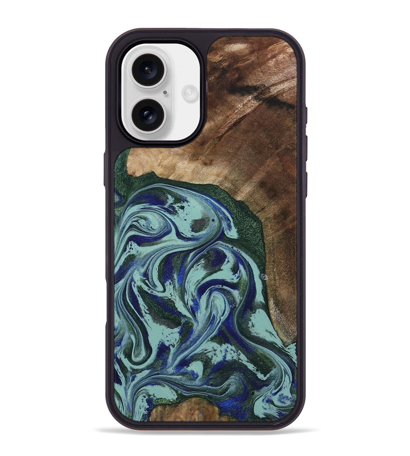 iPhone 16 Plus Wood Phone Case - Tara (Green, 807895)
