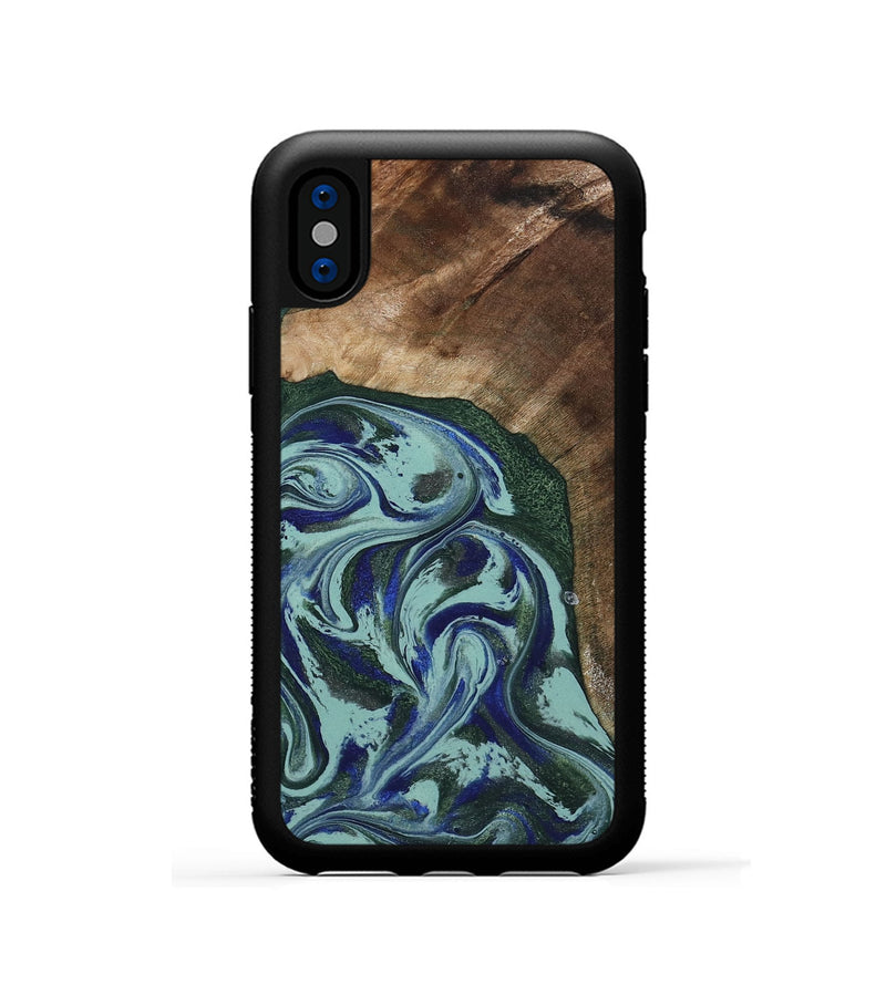 iPhone Xs Wood Phone Case - Tara (Green, 807895)