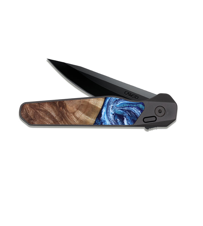 EDC Dark Slate Wood Pocket Knife - Loren (Blue, 807914)