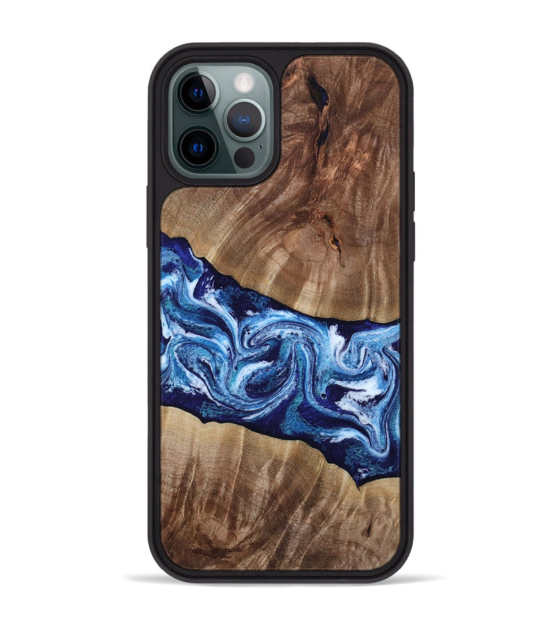 iPhone 12 Pro Max Wood Phone Case - Loren (Blue, 807914)