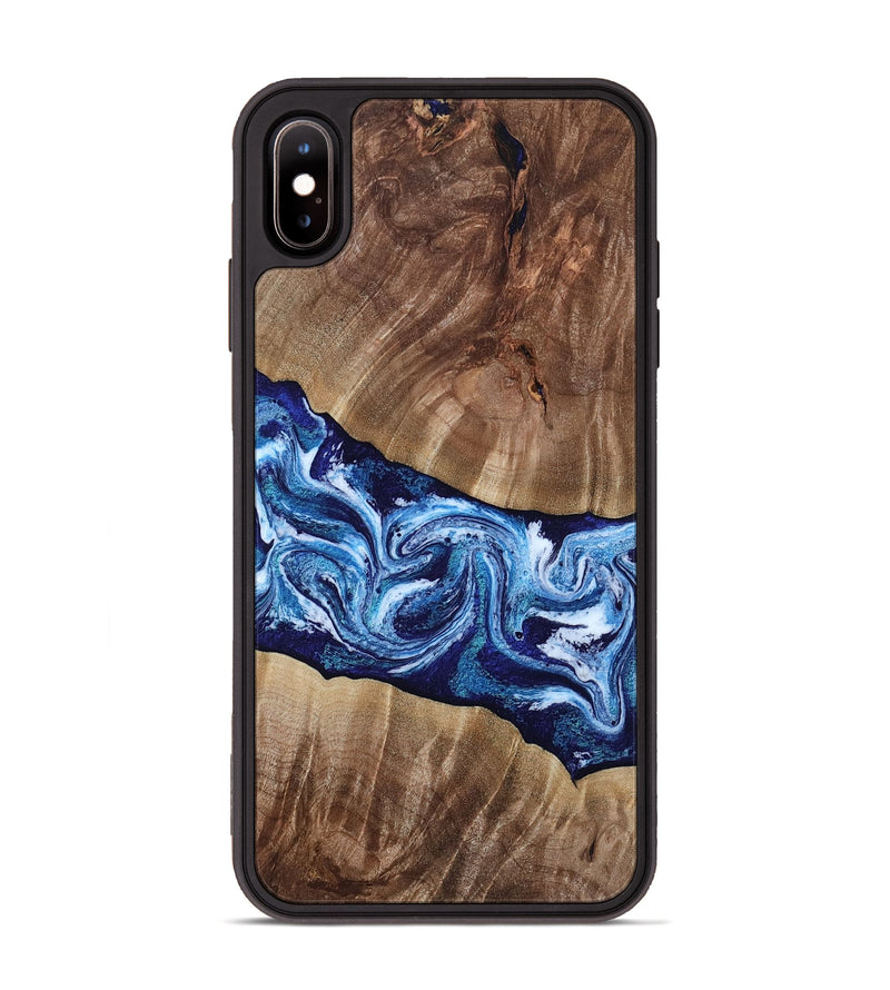 iPhone Xs Max Wood Phone Case - Loren (Blue, 807914)