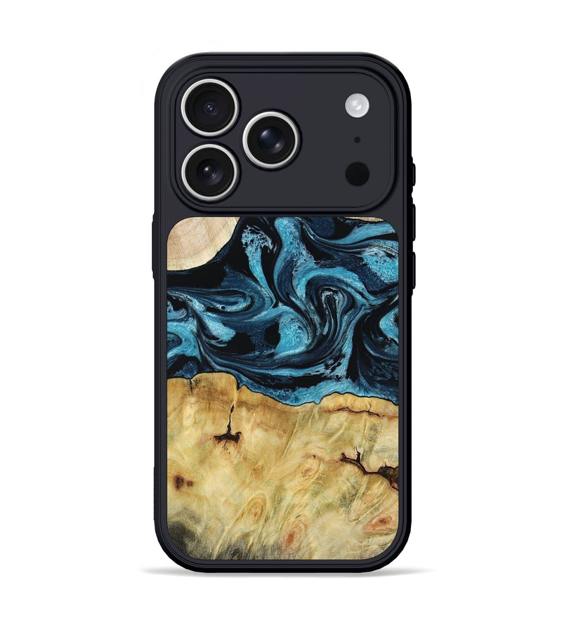 iPhone 17 Pro Wood Phone Case - Yazmin (Blue, 807918)