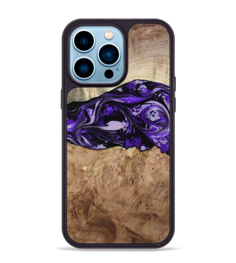 iPhone 14 Pro Max Wood Phone Case - Israel (Purple, 807943)