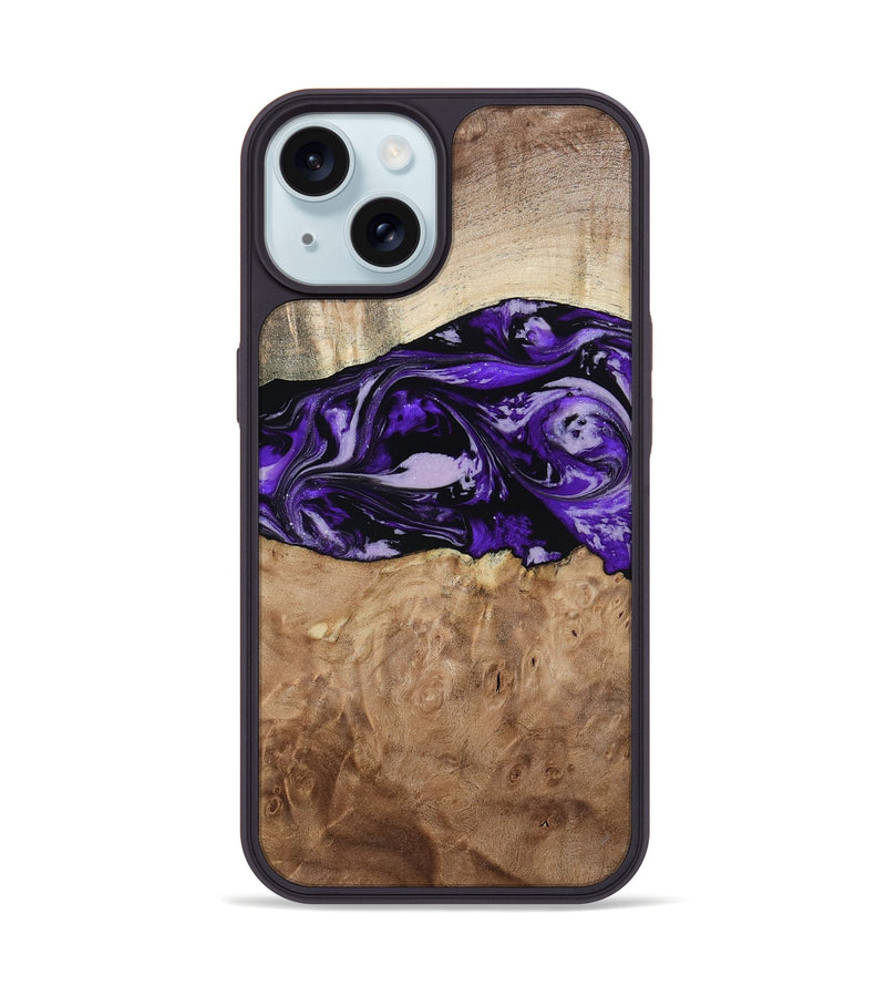 iPhone 15 Wood Phone Case - Israel (Purple, 807943)