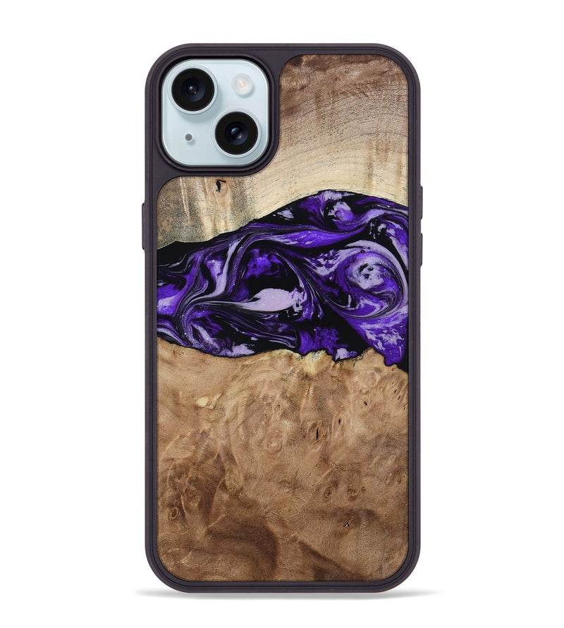iPhone 15 Plus Wood Phone Case - Israel (Purple, 807943)