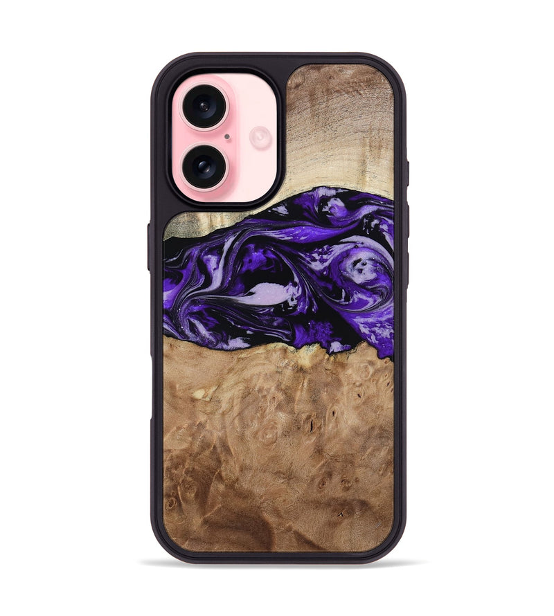 iPhone 16 Wood Phone Case - Israel (Purple, 807943)