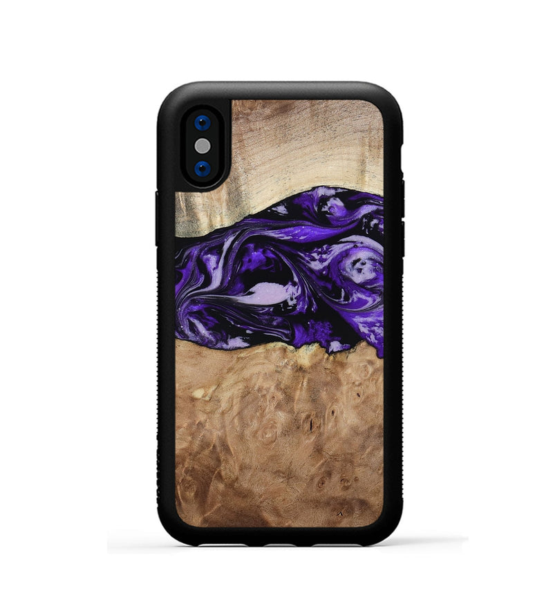 iPhone Xs Wood Phone Case - Israel (Purple, 807943)