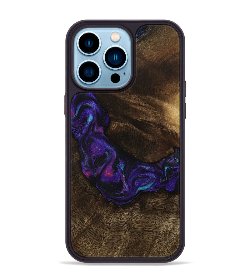 iPhone 14 Pro Max Wood Phone Case - Stewart (Purple, 807944)
