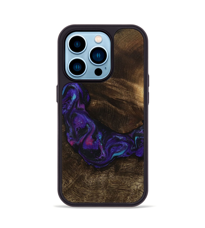 iPhone 14 Pro Wood Phone Case - Stewart (Purple, 807944)