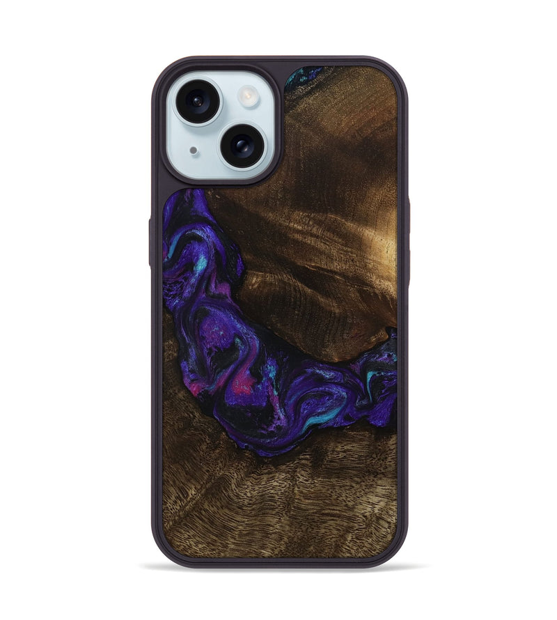 iPhone 15 Wood Phone Case - Stewart (Purple, 807944)