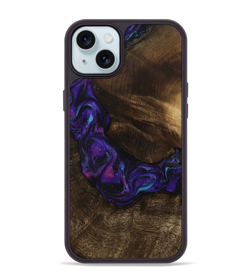iPhone 15 Plus Wood Phone Case - Stewart (Purple, 807944)