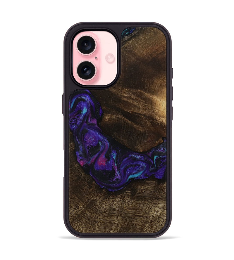 iPhone 16 Wood Phone Case - Stewart (Purple, 807944)