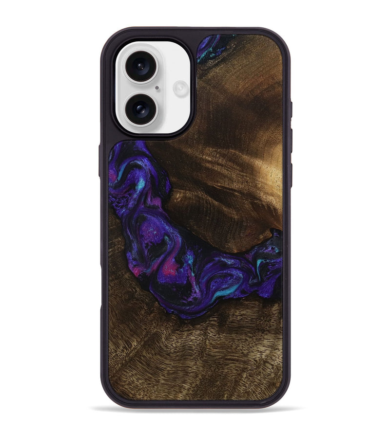 iPhone 16 Plus Wood Phone Case - Stewart (Purple, 807944)