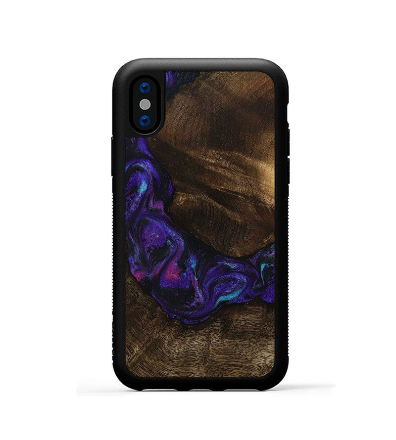 iPhone Xs Wood Phone Case - Stewart (Purple, 807944)