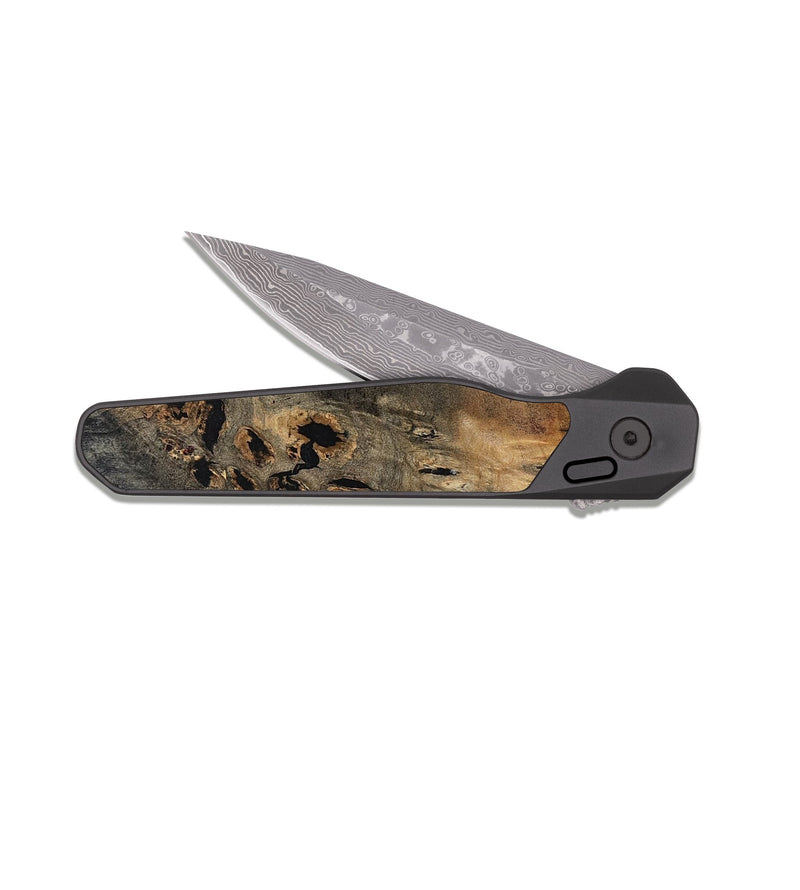 EDC Dark Damascus Wood Pocket Knife - Gaven (Red, 807948)