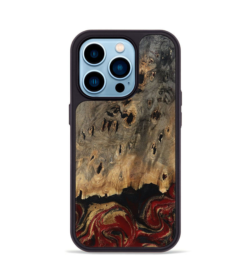 iPhone 14 Pro Wood Phone Case - Gaven (Red, 807948)