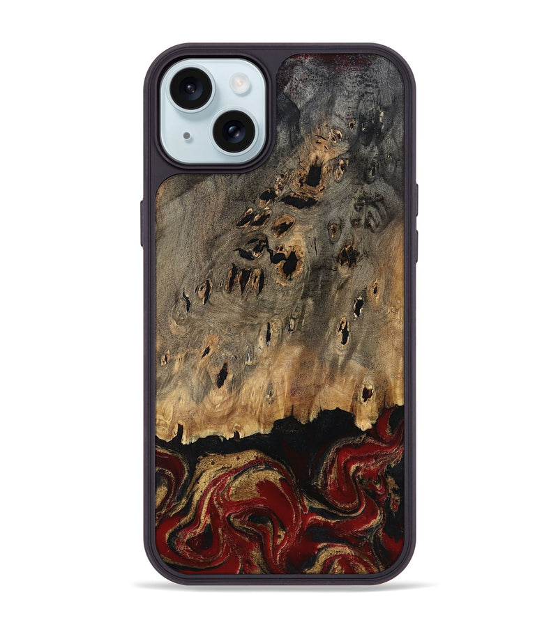 iPhone 15 Plus Wood Phone Case - Gaven (Red, 807948)