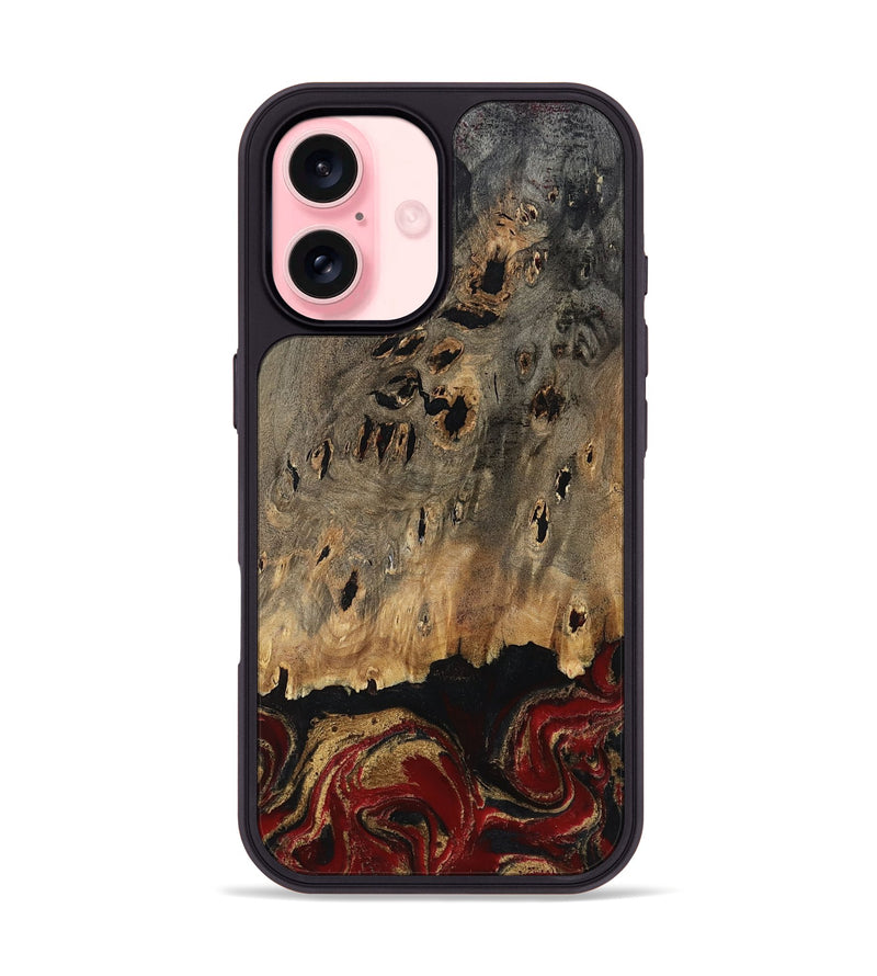 iPhone 16 Wood Phone Case - Gaven (Red, 807948)