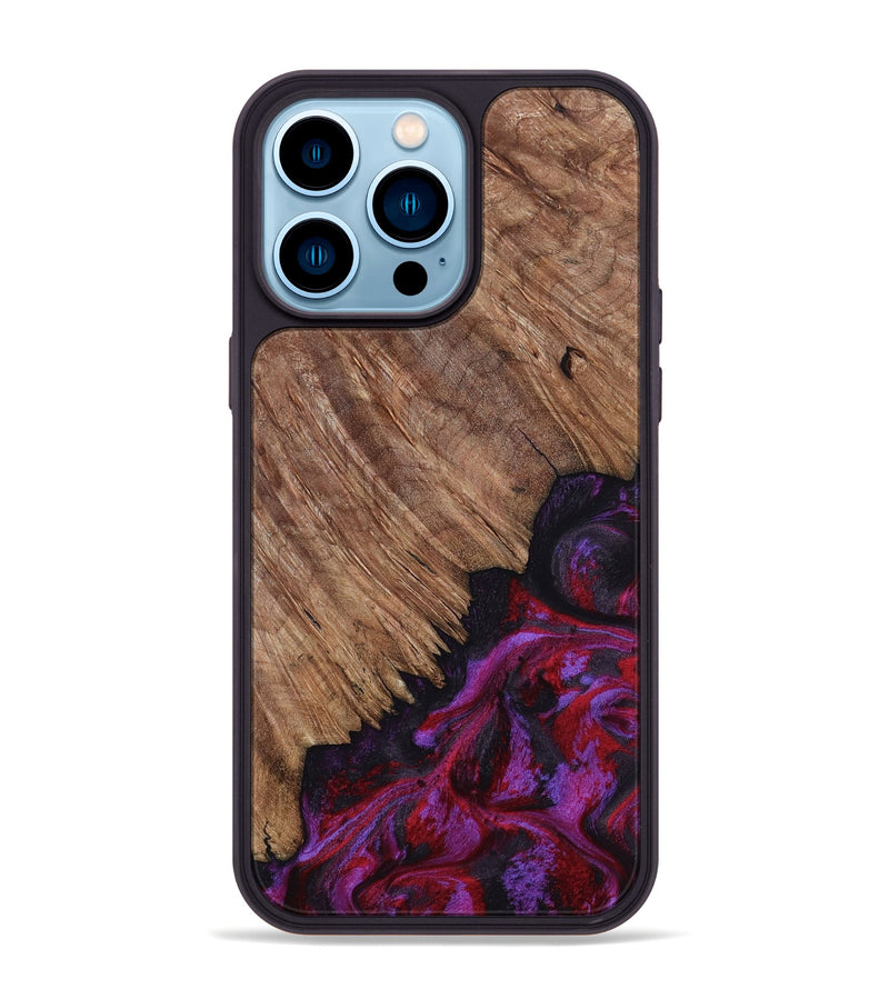 iPhone 14 Pro Max Wood Phone Case - Irma (Red, 807950)
