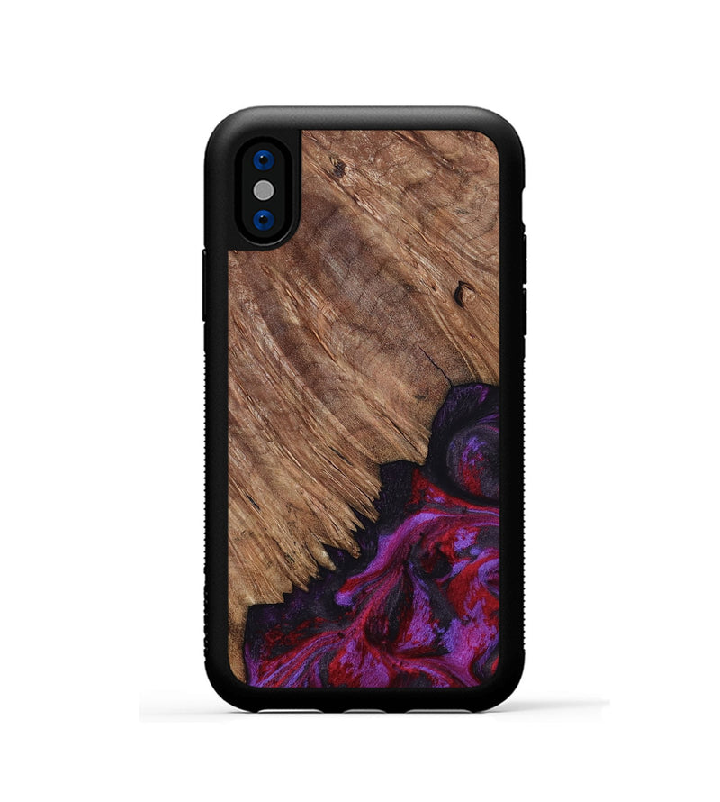 iPhone Xs Wood Phone Case - Irma (Red, 807950)