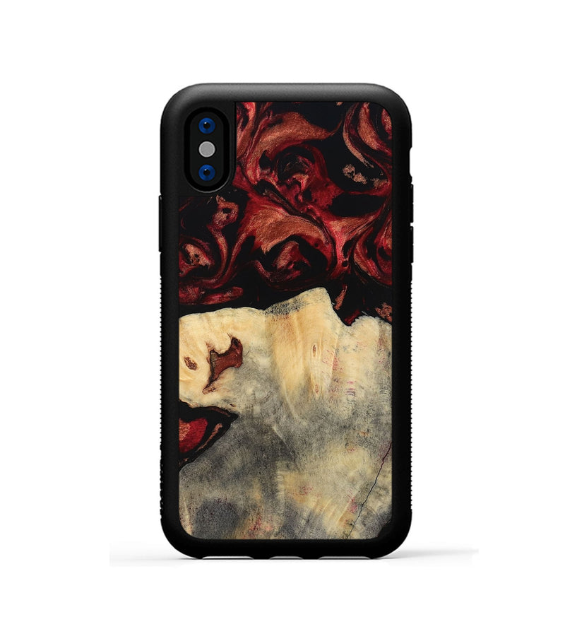iPhone Xs Wood Phone Case - Shania (Red, 807955)