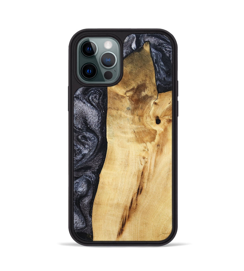 iPhone 12 Pro Wood Phone Case - Brittni (Black & White, 807956)