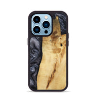 iPhone 14 Pro Wood Phone Case - Brittni (Black & White, 807956)