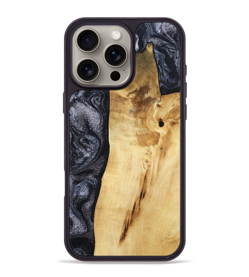 iPhone 16 Pro Max Wood Phone Case - Brittni (Black & White, 807956)