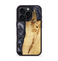 iPhone 16 Pro Wood Phone Case - Brittni (Black & White, 807956)
