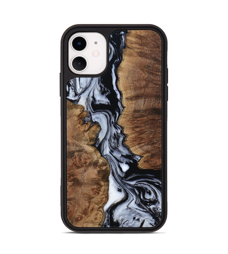 iPhone 11 Wood Phone Case - Viola (Black & White, 807958)