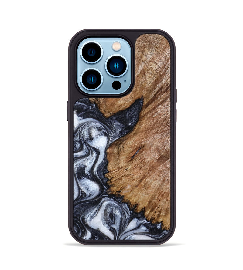 iPhone 14 Pro Wood Phone Case - Jaren (Black & White, 807959)