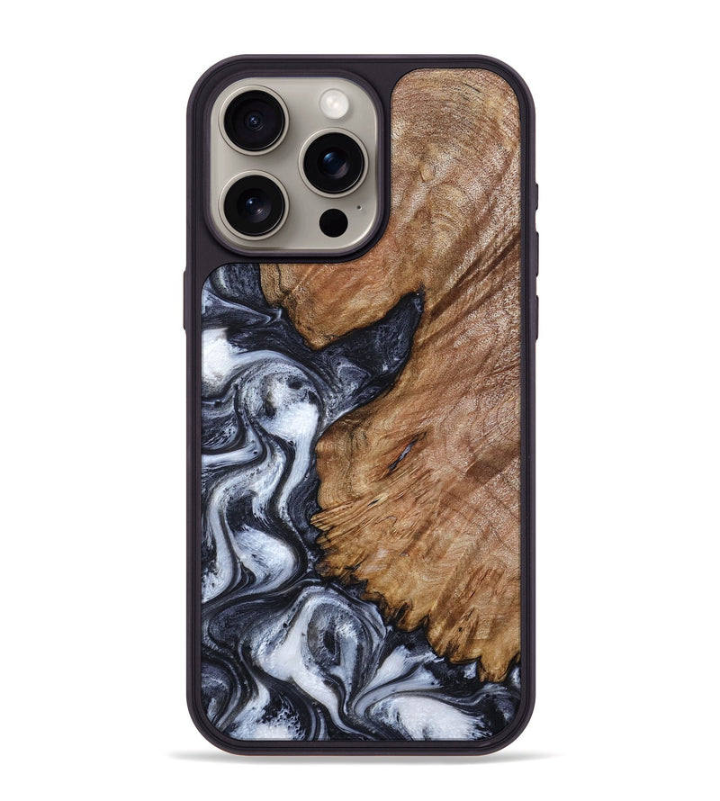 iPhone 15 Pro Max Wood Phone Case - Jaren (Black & White, 807959)
