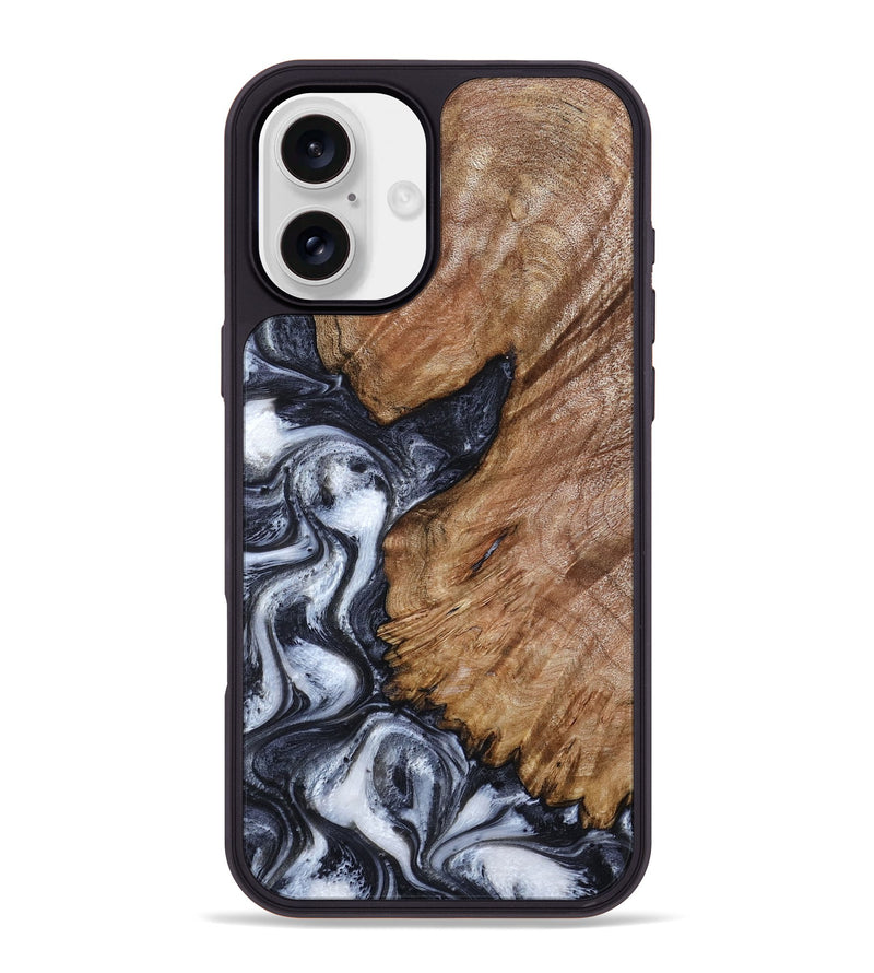 iPhone 16 Plus Wood Phone Case - Jaren (Black & White, 807959)