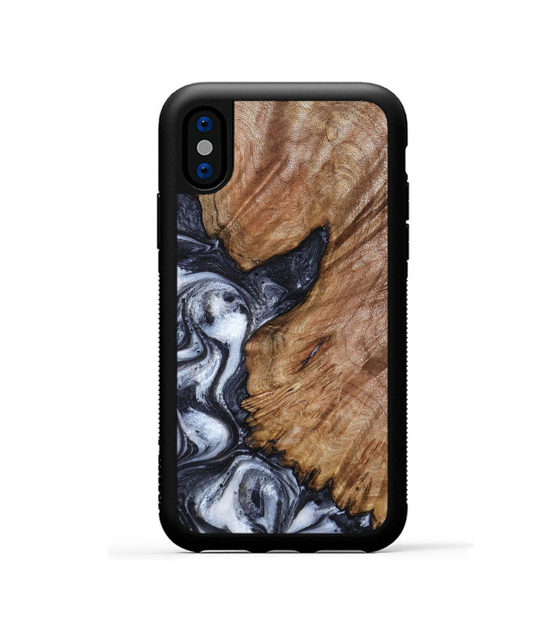 iPhone Xs Wood Phone Case - Jaren (Black & White, 807959)