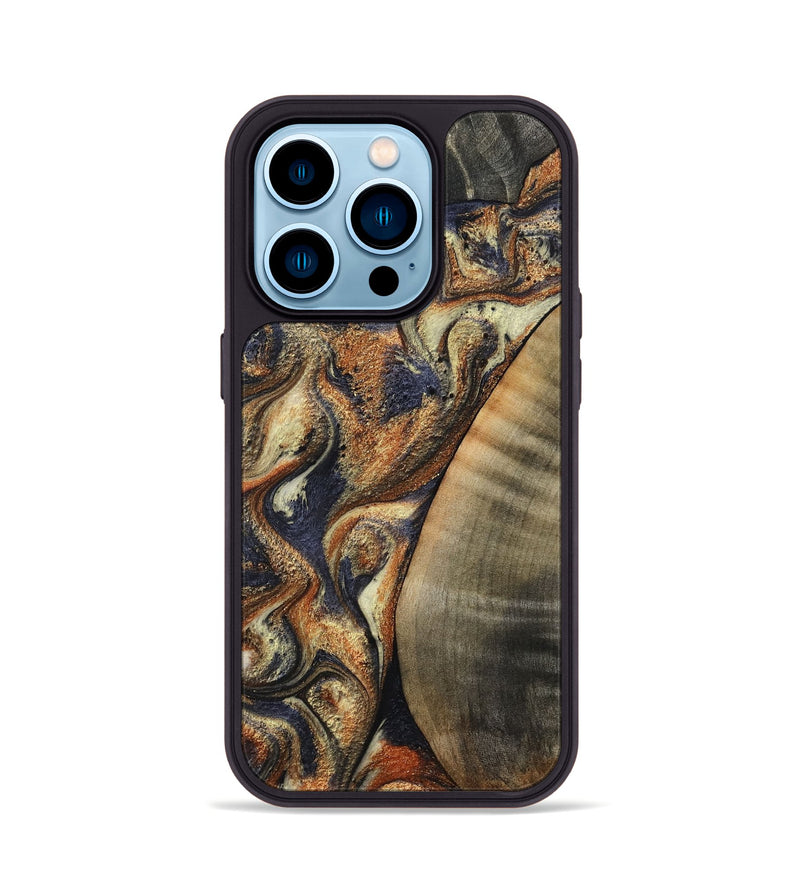 iPhone 14 Pro Wood Phone Case - German (Black & White, 807960)