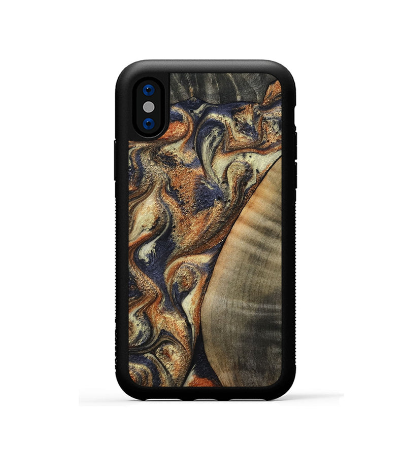 iPhone Xs Wood Phone Case - German (Black & White, 807960)