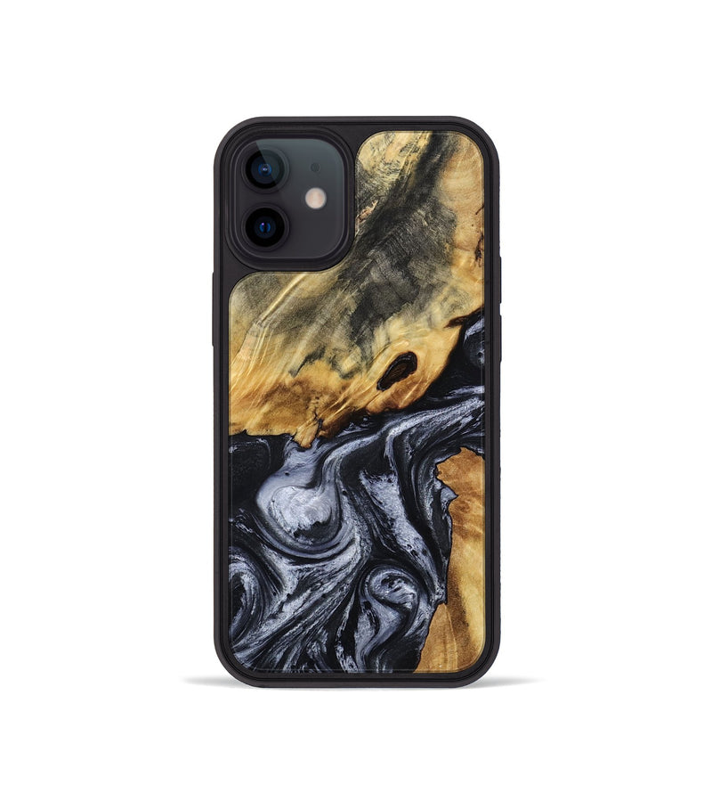 iPhone 12 mini Wood Phone Case - Wheeler (Black & White, 807961)