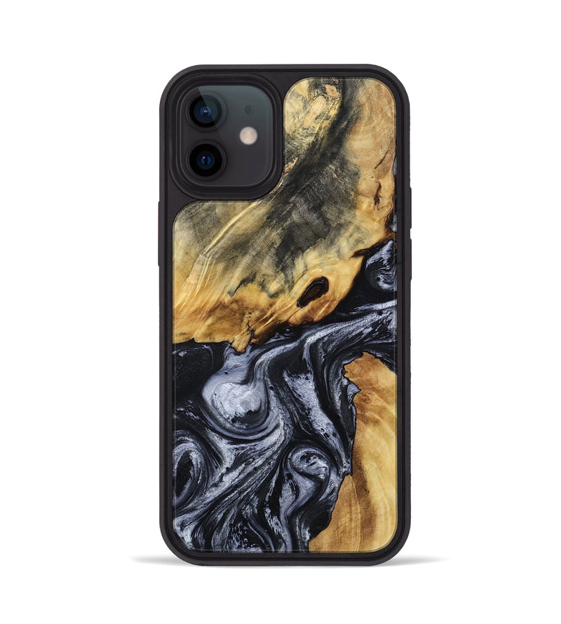 iPhone 12 Wood Phone Case - Wheeler (Black & White, 807961)