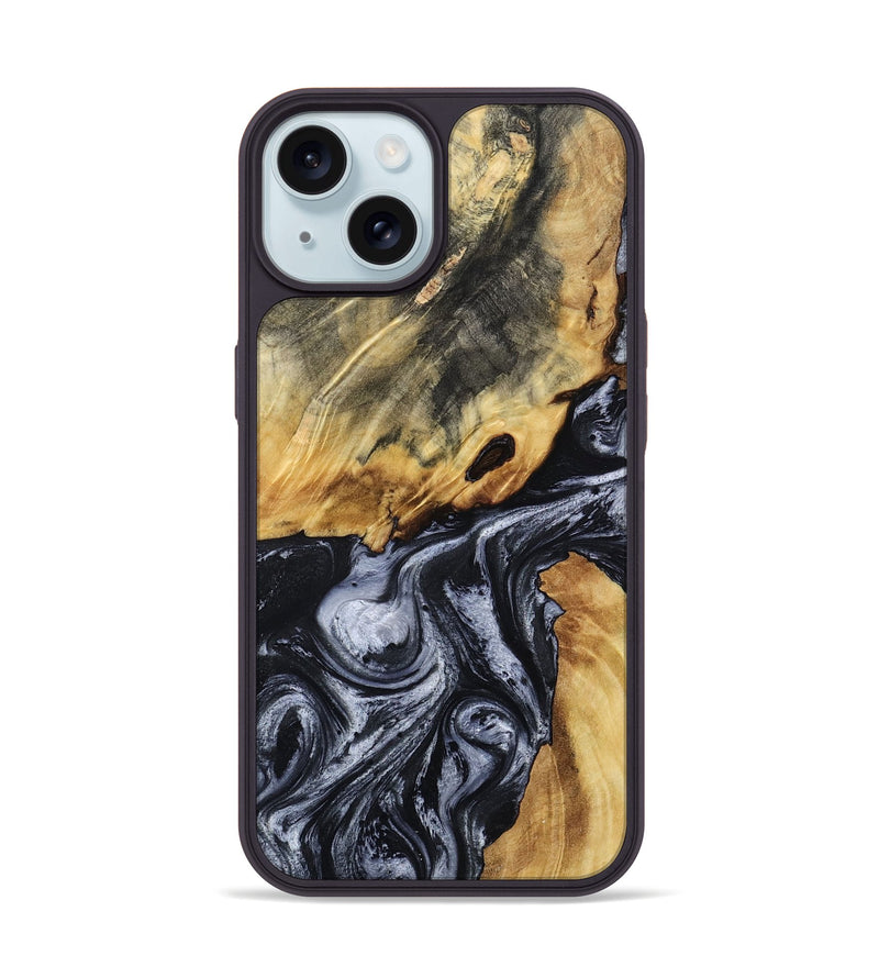iPhone 15 Wood Phone Case - Wheeler (Black & White, 807961)