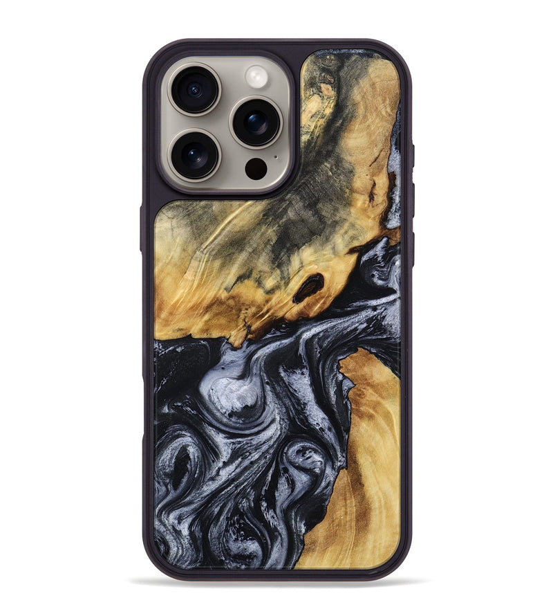 iPhone 16 Pro Max Wood Phone Case - Wheeler (Black & White, 807961)