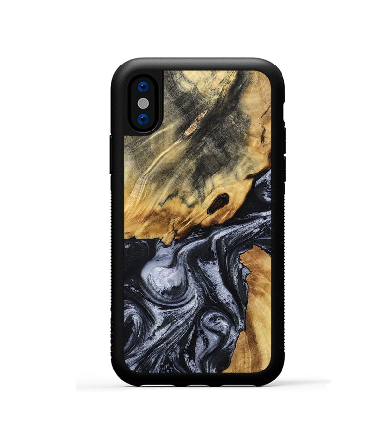 iPhone Xs Wood Phone Case - Wheeler (Black & White, 807961)